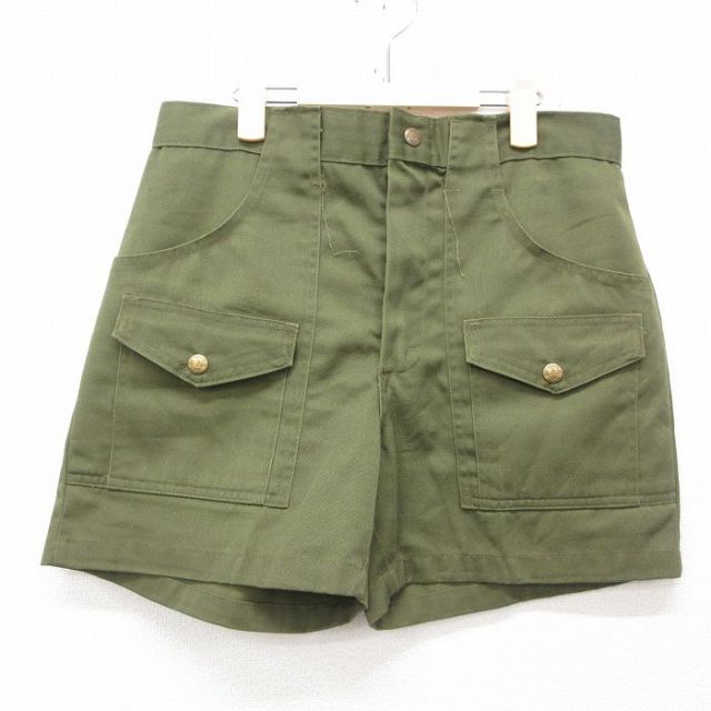 古着 ボーイスカウト ショート ブッシュ パンツ ショーツ キッズ ボーイズ 子供服 80年代 80s タロン 緑 グリーン 25jun05