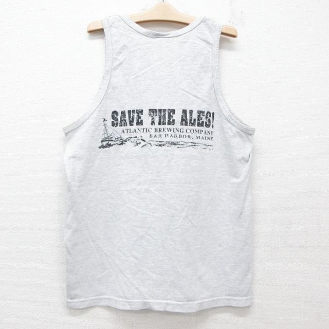 古着 ビンテージ タンクトップ キッズ ボーイズ 子供服 00年代 00s ATLANTIC BREWING 船 薄グレー 霜降り 25jun06