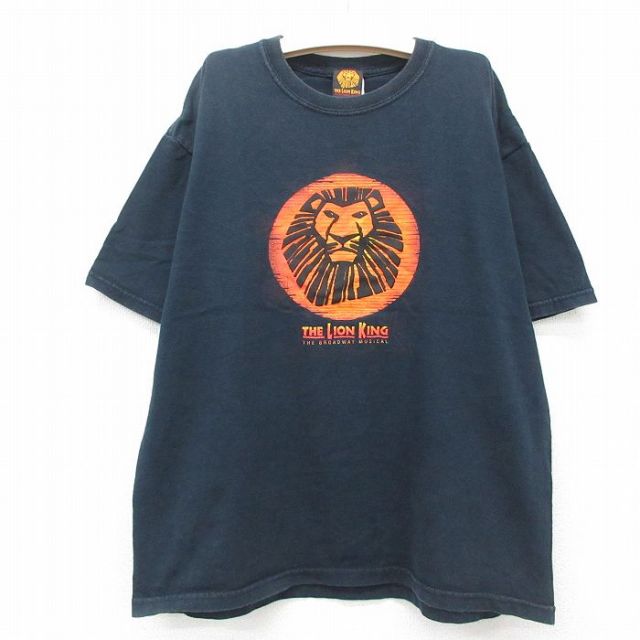 古着 半袖 Tシャツ キッズ ボーイズ 子供服 ディズニー DISNEY ライオンキング コットン クルーネック 黒 ブラック 25jun07