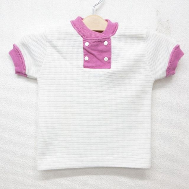古着 半袖 ビンテージ サーマル Tシャツ キッズ ガールズ 子供服 90年代 90s ツートンカラー USA製 白他 ホワイト 25jun07