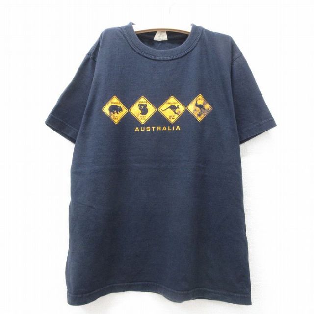 古着 半袖 ビンテージ Tシャツ キッズ ボーイズ 子供服 80年代 80s コアラ カンガルー オーストラリア コットン クルーネック 黒 ブラック 25jun14