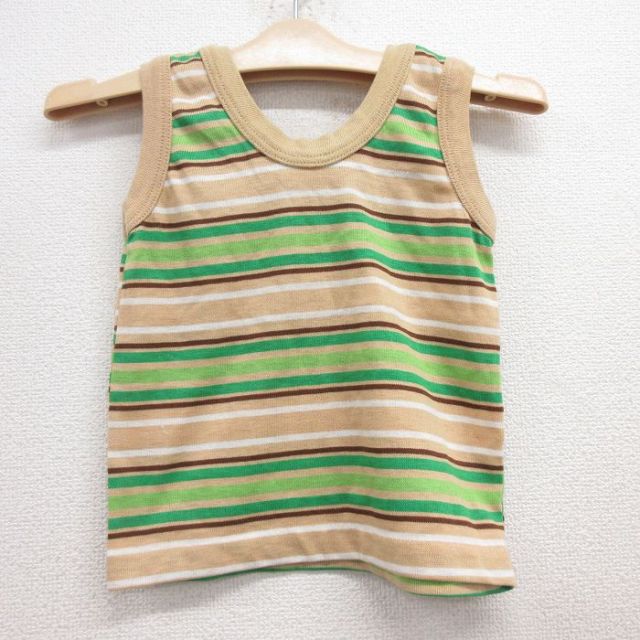 古着 シアーズ タンクトップ ビンテージ キッズ ボーイズ 子供服 80年代 80s クルーネック ベージュ他 カーキ ボーダー 25jun28
