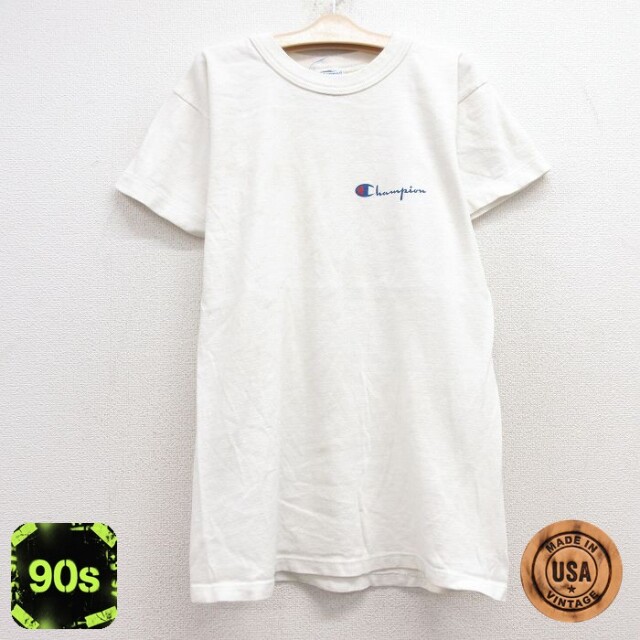 チャンピオン 90s 半袖Tシャツ ワンポイントロゴ ホワイト キッズ | 古着