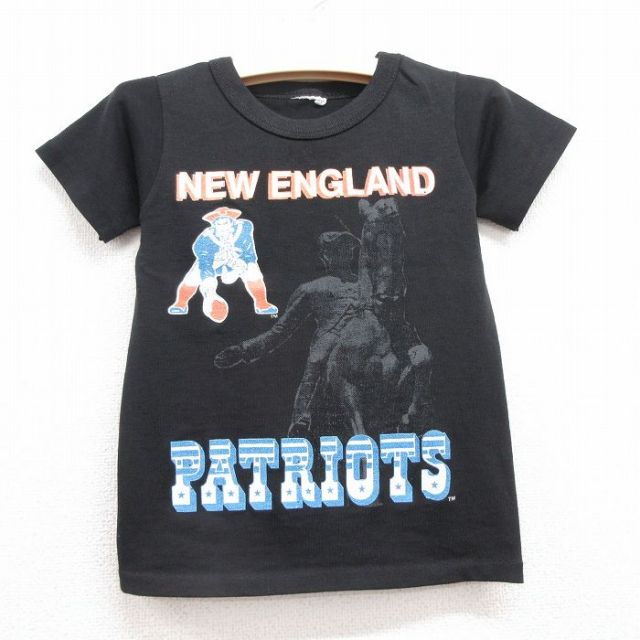 古着 半袖 ビンテージ Tシャツ キッズ ボーイズ 子供服 90年代 90s NFL ニューイングランドペイトリオッツ クルーネック 黒 ブラック アメフト スーパーボウル 25jun28