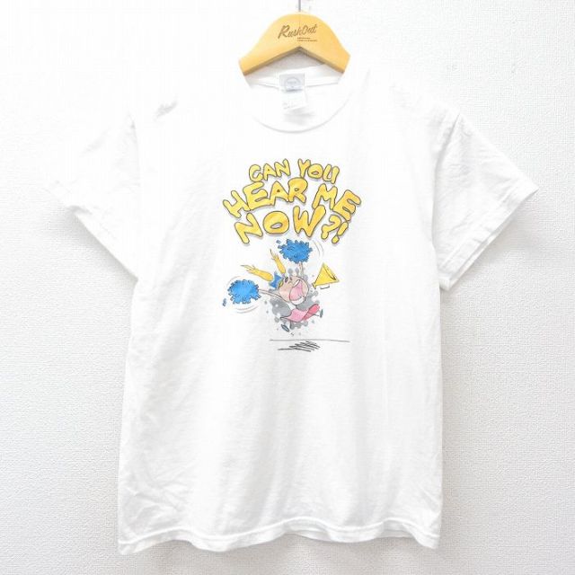 古着 半袖 ビンテージ Tシャツ キッズ ボーイズ 子供服 00年代 00s チアリーダー コットン クルーネック 白 ホワイト 25aug04