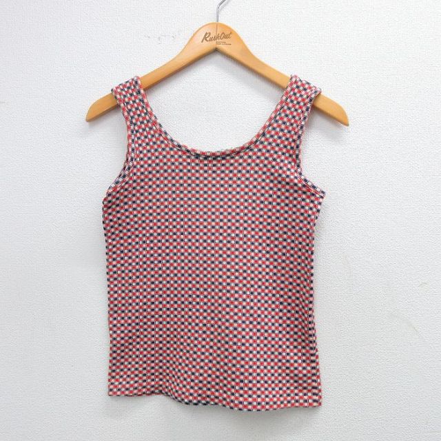 【50%OFF】古着 Kマート ビンテージ タンクトップ キッズ ボーイズ 子供服 80年代 80s ジャガード クルーネック 赤他 レッド 【spe】 25aug06