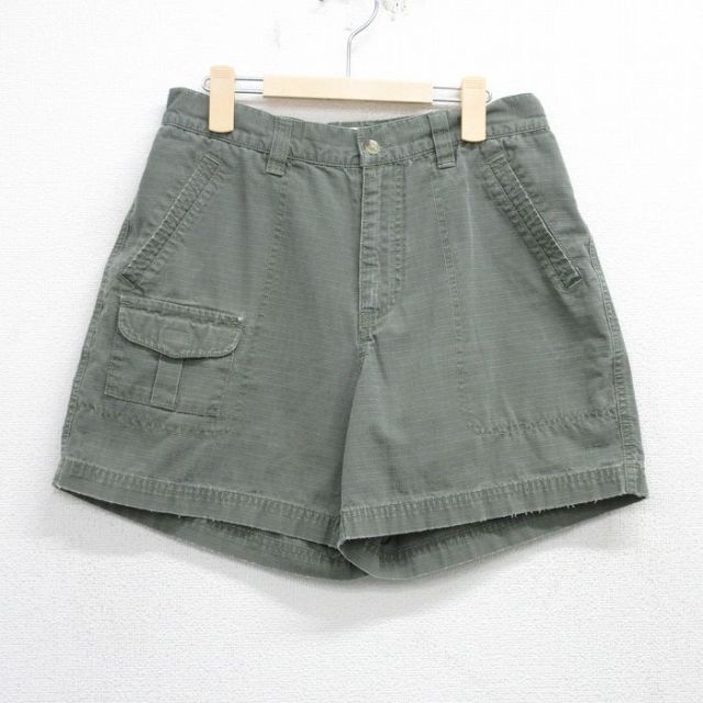【50%OFF】古着 コロンビア COLUMBIA ショート パンツ キッズ ボーイズ 子供服 00年代 00s リップストップ 濃緑 グリーン 25aug20