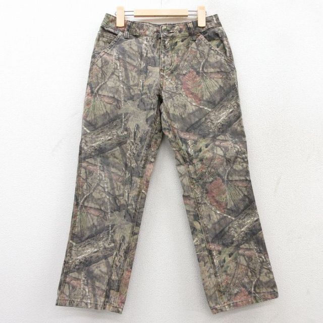 古着 カーハート Carhartt ペインター パンツ キッズ ボーイズ 子供服 モッシーオーク ダック地 コットン 濃緑他 グリーン 迷彩 25sep02