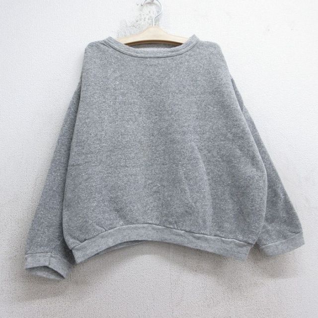 古着 長袖 スウェット キッズ ボーイズ 子供服 80年代 80s 無地 クルーネック グレー 霜降り 25dec03