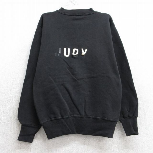 古着 長袖 スウェット キッズ ボーイズ 子供服 90年代 90s JUDY クルーネック 黒 25dec03