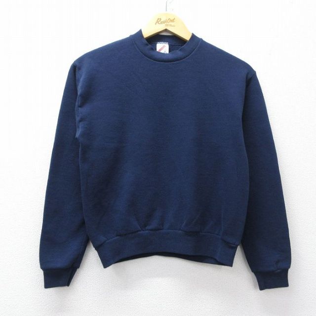古着 ジャージーズ 長袖 スウェット キッズ ボーイズ 子供服 90年代 90s 無地 クルーネック USA製 紺 26jan28