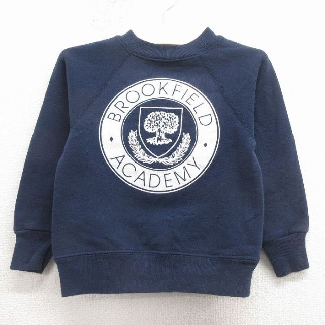 古着 TULTEX 長袖 スウェット キッズ 子供服 90年代 90s アカデミー ラグラン クルーネック USA製 紺 26jan31