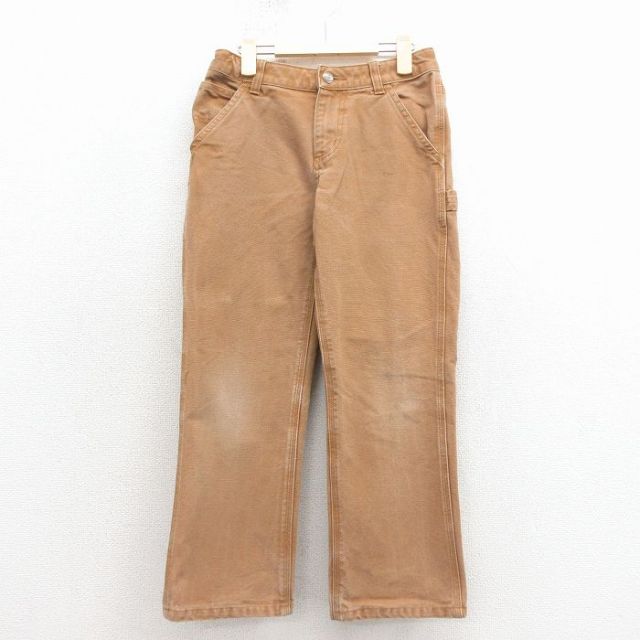 古着 カーハート ペインター パンツ キッズ ボーイズ 子供服 ダック地 コットン 茶 26feb04