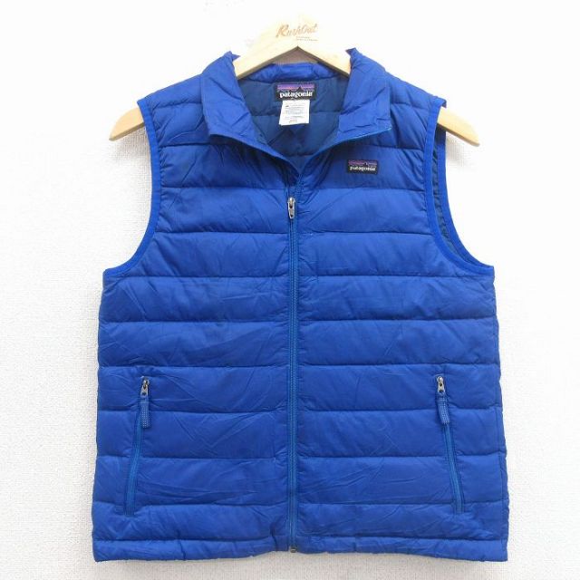 【20%OFF】古着 パタゴニア patagonia ダウン ベスト キッズ ボーイズ 子供服 青 26feb04