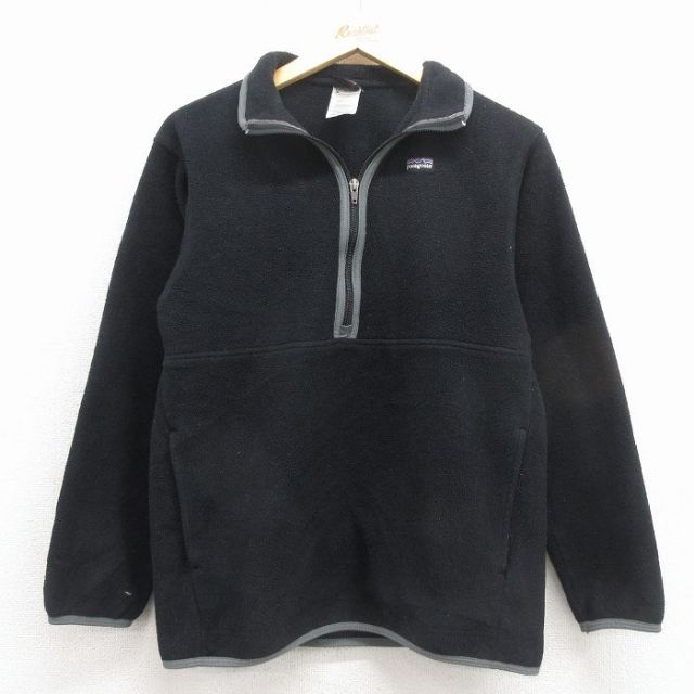 古着 パタゴニア patagonia 長袖 ハーフジップ フリース ジャケット キッズ ボーイズ 子供服 黒 26feb04