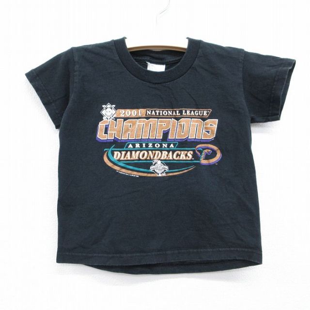 古着 半袖 ビンテージ Tシャツ キッズ ボーイズ 子供服 00年代 00s MLB アリゾナダイヤモンドバックス コットン クルーネック ブラック メジャーリーグ ベースボール 野球 26jun11