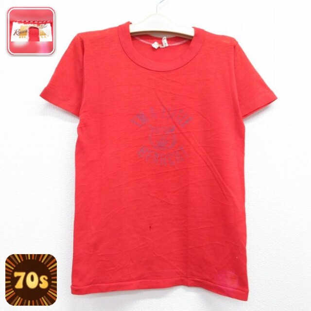 【20%OFF】ラッセル 70s 半袖Tシャツ BEARCAT レッド キッズ | 古着