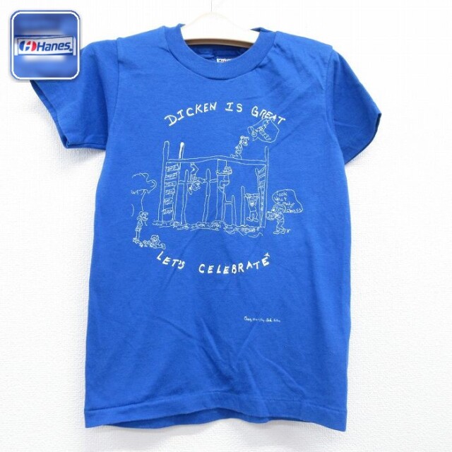 ヘインズ 80s 半袖Tシャツ DICKEN ブルー キッズ | 古着
