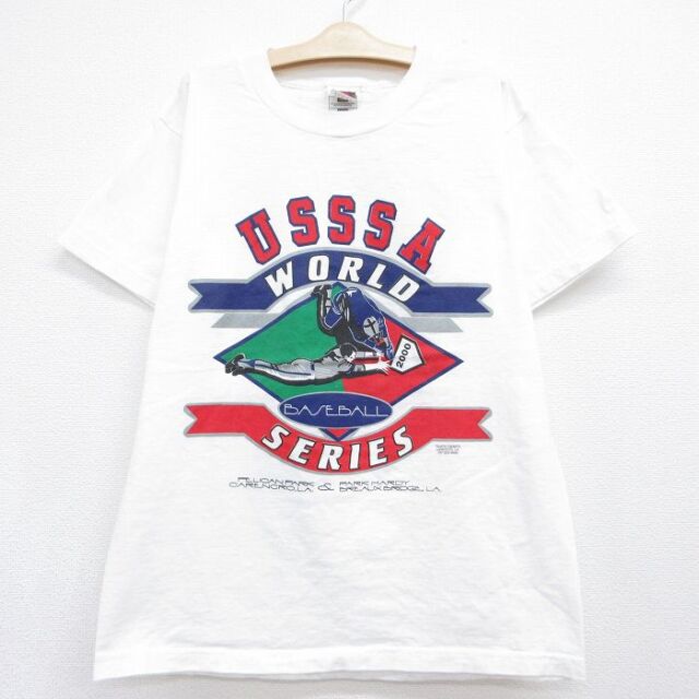 フルーツオブザルーム 00s 半袖Tシャツ USSSAベースボール ホワイト キッズ | 古着