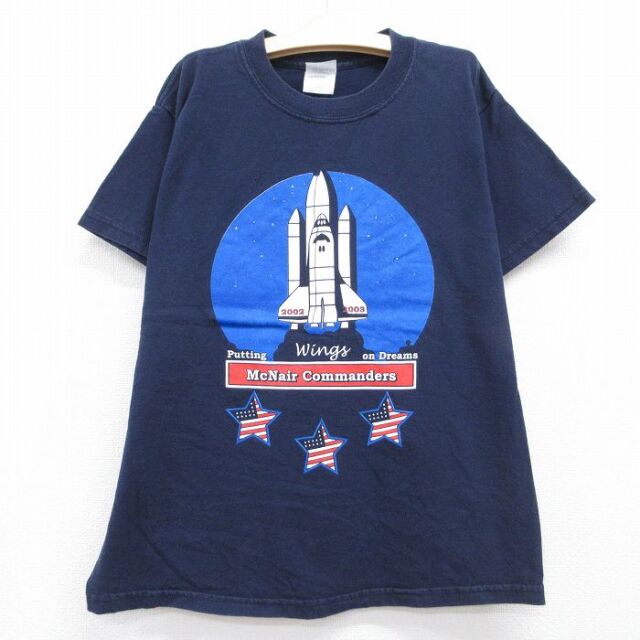 スペースシャトル 00s 半袖Tシャツ スペースシャトル ネイビー キッズ | 古着