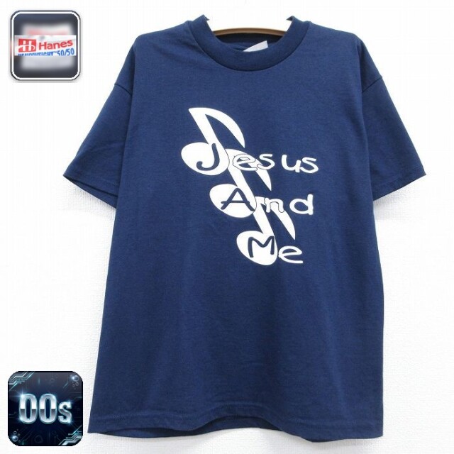 ヘインズ 00s 半袖Tシャツ Jesus ネイビー キッズ | 古着