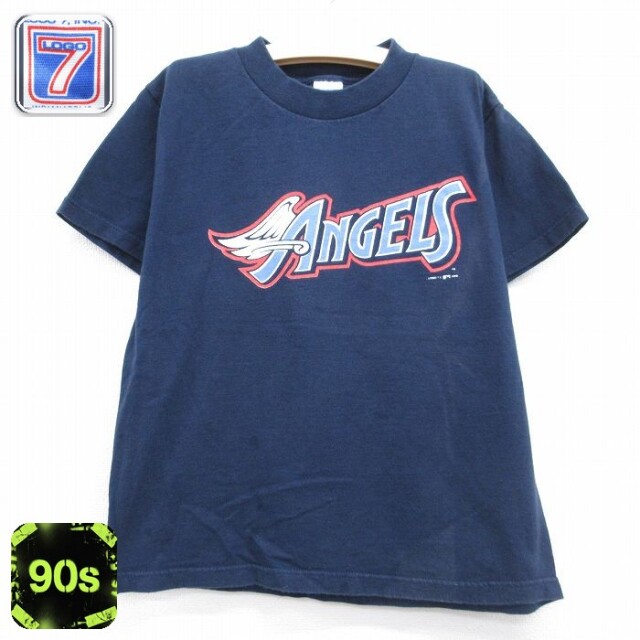 MLB アナハイムエンゼルス 90s 半袖Tシャツ ネイビー キッズ | 古着