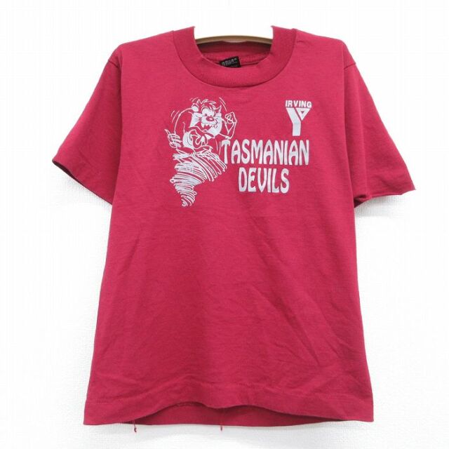 フルーツオブザルーム 90s 半袖Tシャツ タズ バーガンディ キッズ | 古着