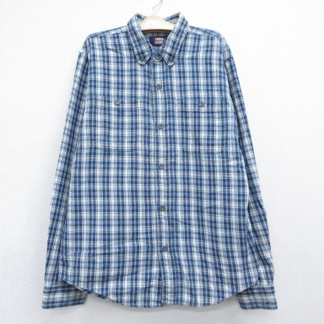 FADED GLORY 00s 長袖シャツ チェック ネイビー キッズ | 古着