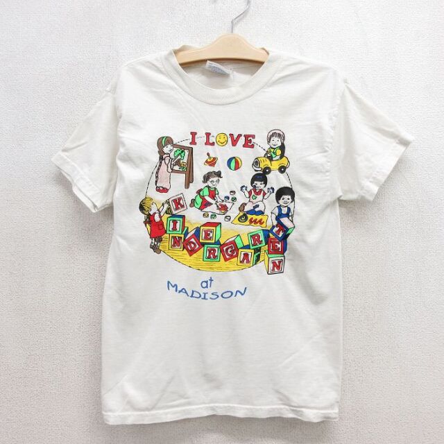 ヘインズ 00s 半袖Tシャツ MADISON ホワイト キッズ | 古着