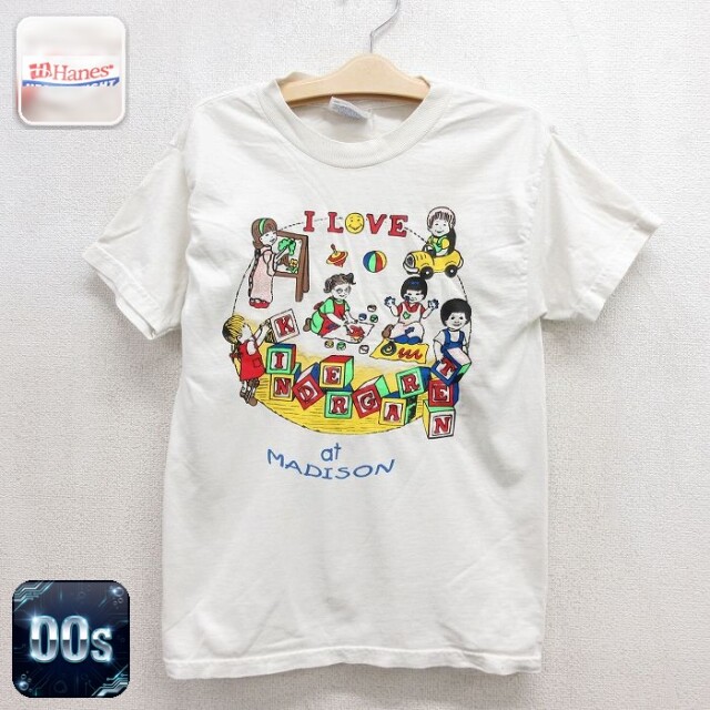 ヘインズ 00s 半袖Tシャツ MADISON ホワイト キッズ | 古着