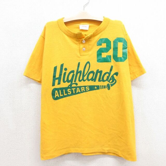 オールスター 80s 半袖Tシャツ ヘンリーネック イエロー キッズ | 古着