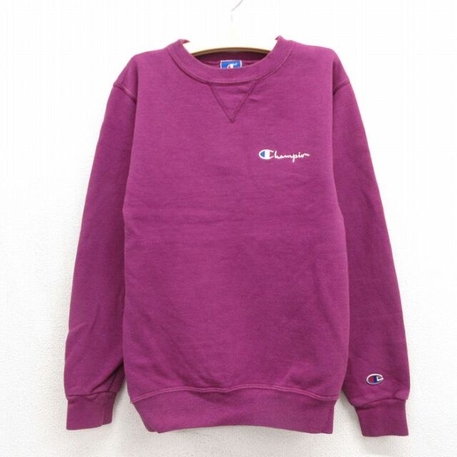 古着 チャンピオン champion 長袖 スウェット キッズ ボーイズ 子供服 90年代 90s ワンポイントロゴ クルーネック USA製 パープル【spe】 26jul15