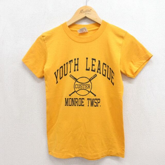 ユースリーグ 80s 半袖Tシャツ イエロー キッズ | 古着