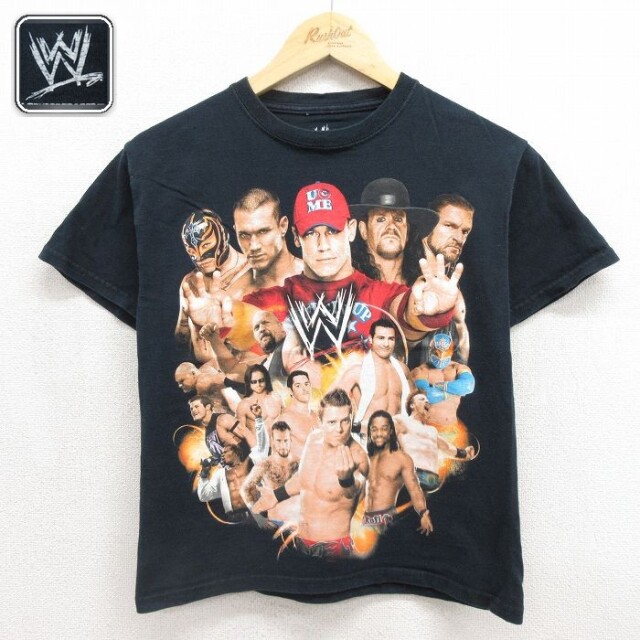 ワールドプロレスリング 半袖Tシャツ ジョンシナ ブラック キッズ | 古着