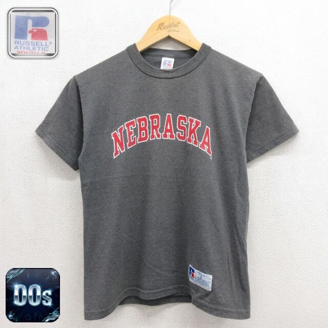 ラッセル 00s 半袖Tシャツ ネブラスカ グレー キッズ | 古着