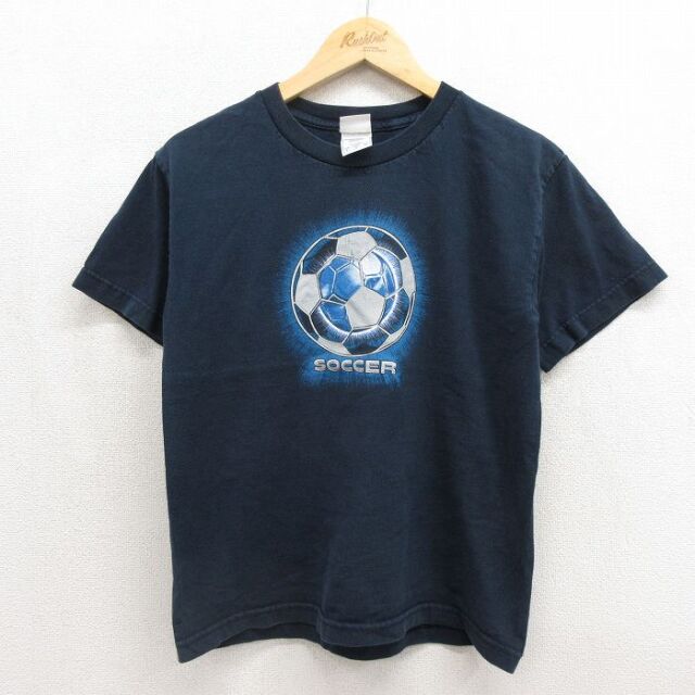 サッカー 半袖Tシャツ ブラック キッズ | 古着