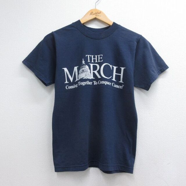 フルーツオブザルーム 90s 半袖Tシャツ MARCH ネイビー キッズ | 古着