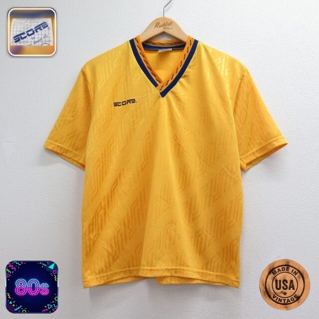 80s 半袖サッカーTシャツ イエロー キッズ | 古着
