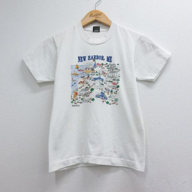 スクリーンスターズ 90s 半袖Tシャツ ニューハーバー ホワイト キッズ | 古着