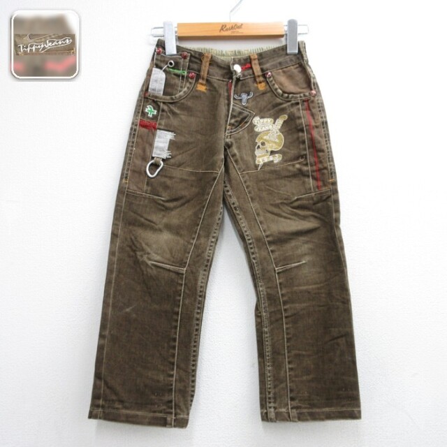 TiffyJeans スカル刺繍スカート カーキ キッズ | 古着
