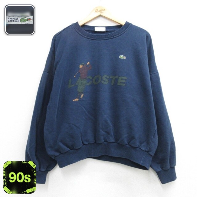 ラコステ 90s 長袖スウェット ワニ刺繍 ネイビー キッズ | 古着