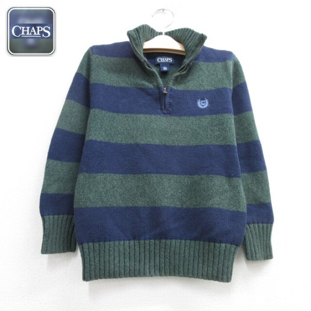 CHAPS 長袖セーター ボーダー グリーン キッズ | 古着