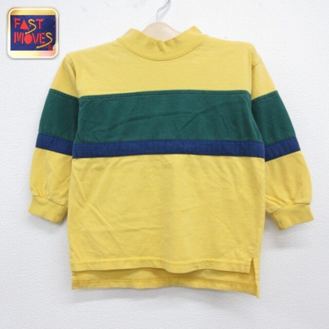 FAST MOVES 90s 長袖トップス ボーダー イエロー キッズ | 古着