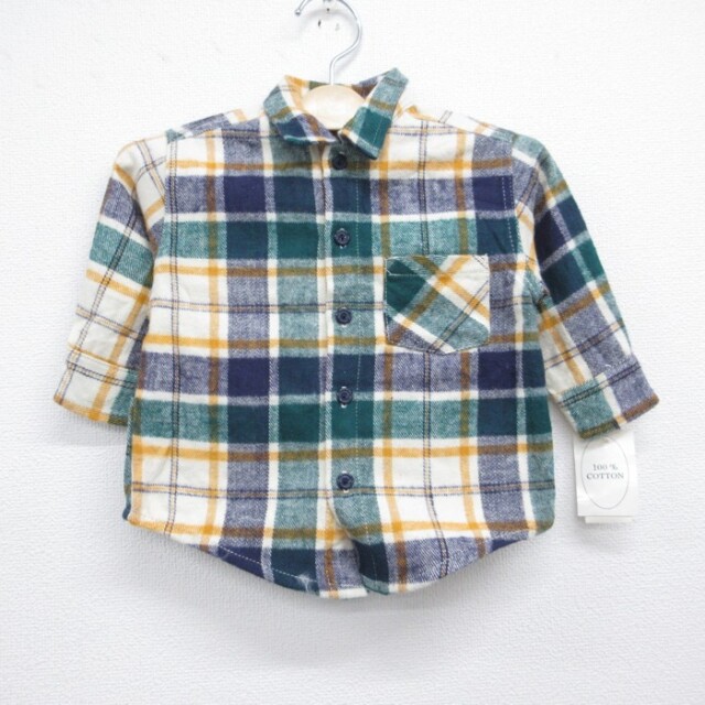 90s 長袖シャツ チェック グリーン キッズ | 古着