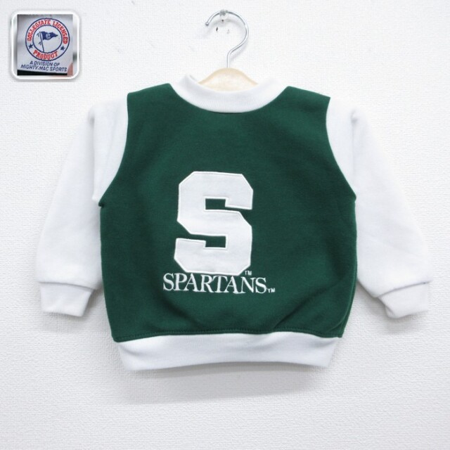 MightyMac 90s 長袖スウェット スパルタンズカレッジ グリーン キッズ | 古着