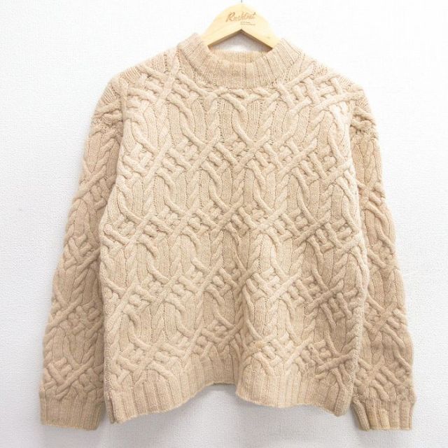 【50%OFF】古着 ジェイクルー J.CREW 長袖 セーター レディース 00年代 00s ウール モックネック ハイネック ベージュ カーキ 25jan09 中古 ニット トップス