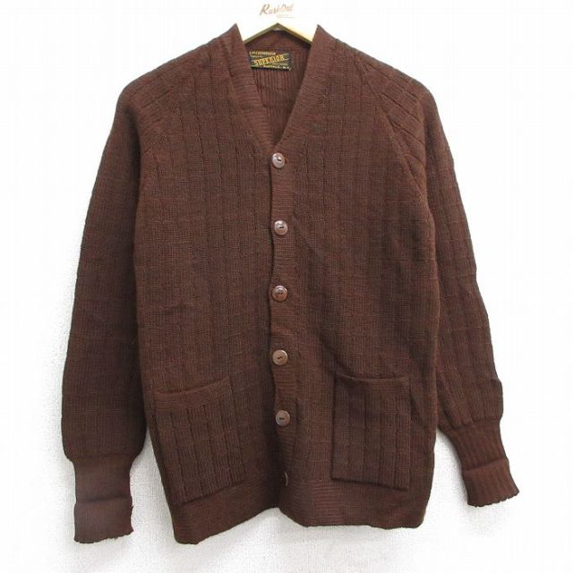 古着 長袖 ニット カーディガン レディース 80年代 80s ラグラン 茶 ブラウン 25feb01 中古 トップス