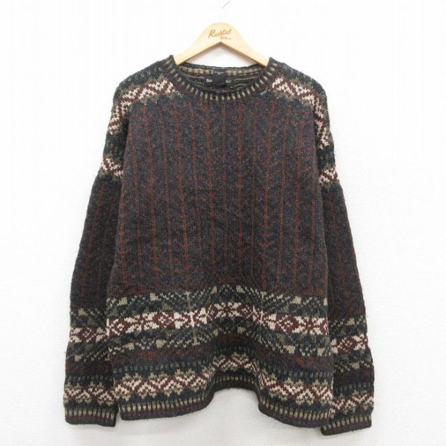 【20%OFF】古着 バナナリパブリック 長袖 セーター レディース 00年代 00s ラムウール クルーネック 黒他 26jan07