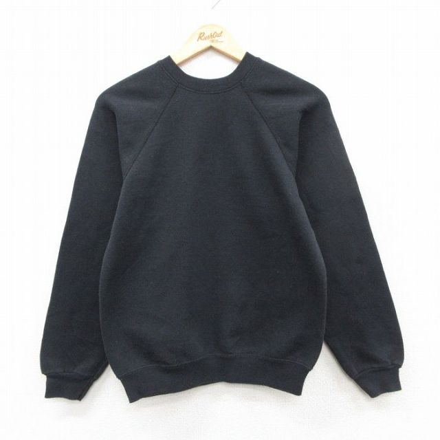 【20%OFF】古着 TULTEX 長袖 セーター レディース 90年代 90s 無地 ラグラン クルーネック USA製 黒 26feb18