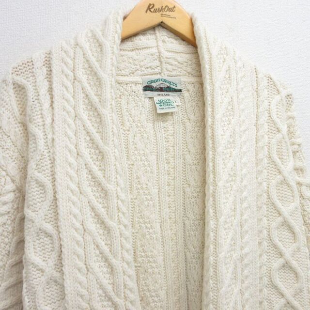 古着通販 古着 7分袖 アラン フィッシャーマン ケーブル ニット